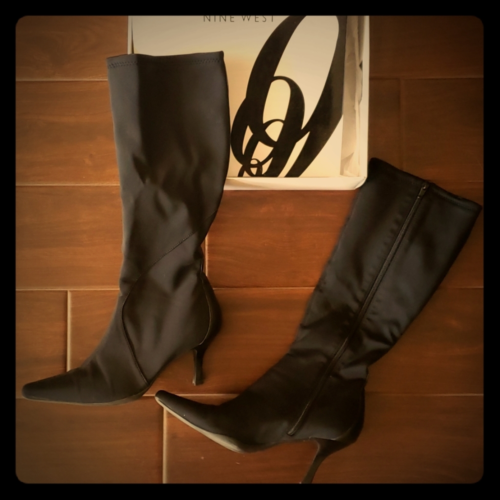 Nine West Black Heeled Boots